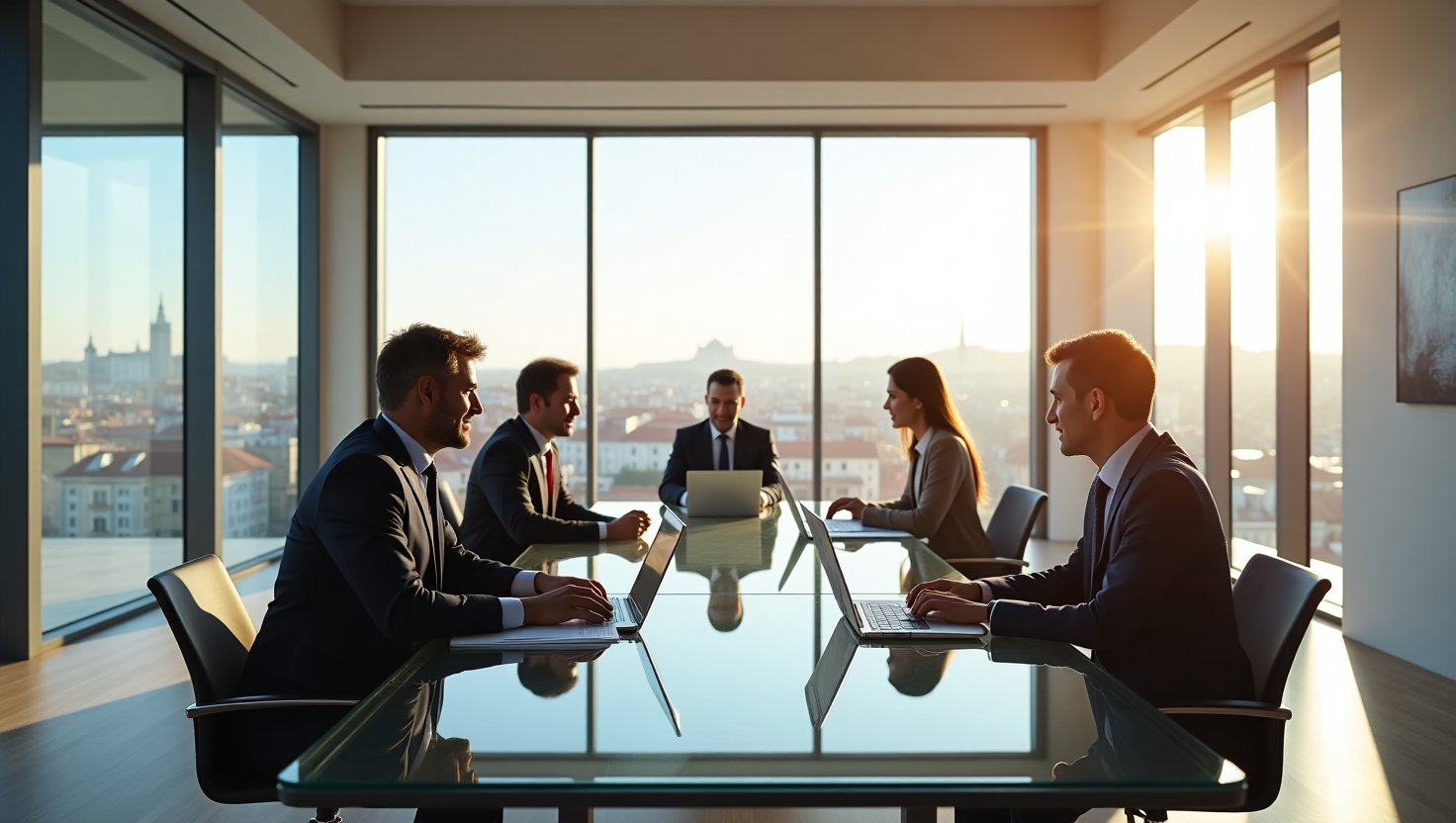 Profissionais de auditoria financeira trabalhando